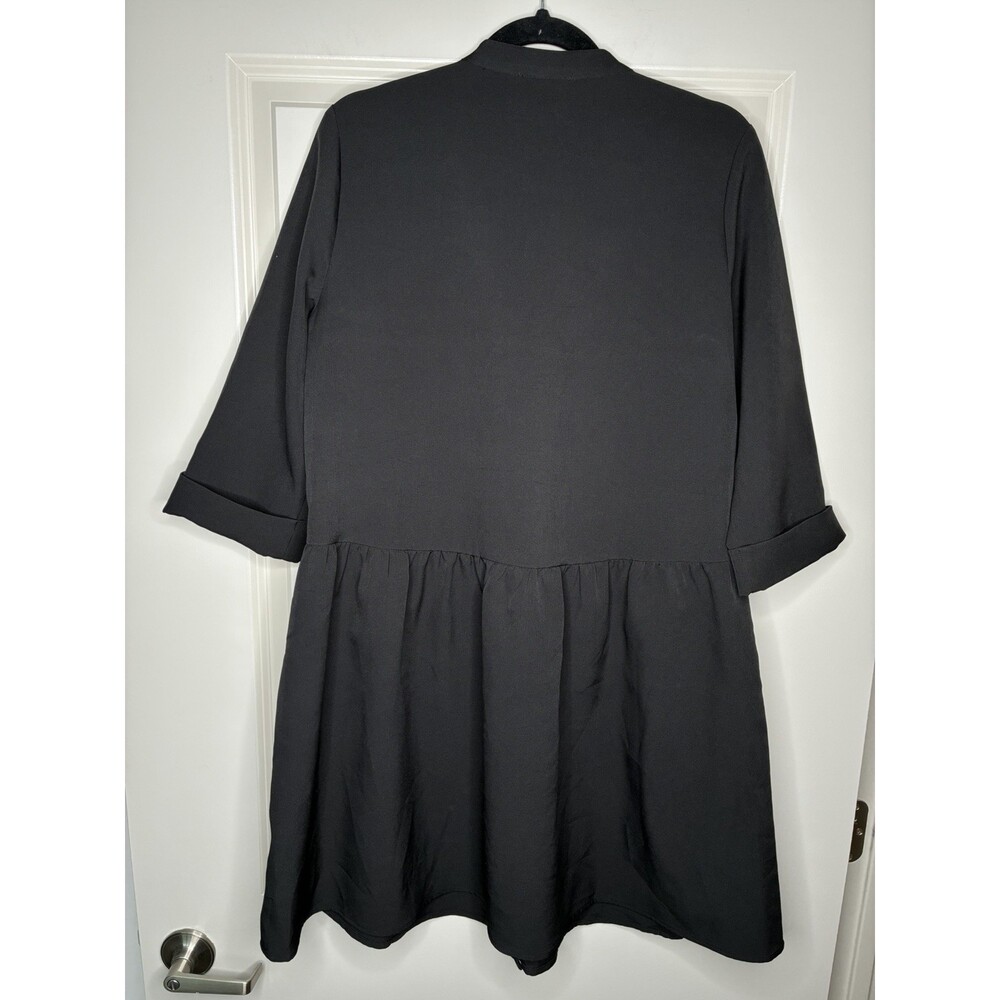 Tuckernuck Black Stretch Crepe Royal Shirt Dress in Black Size Medium - Picture 7 of 8